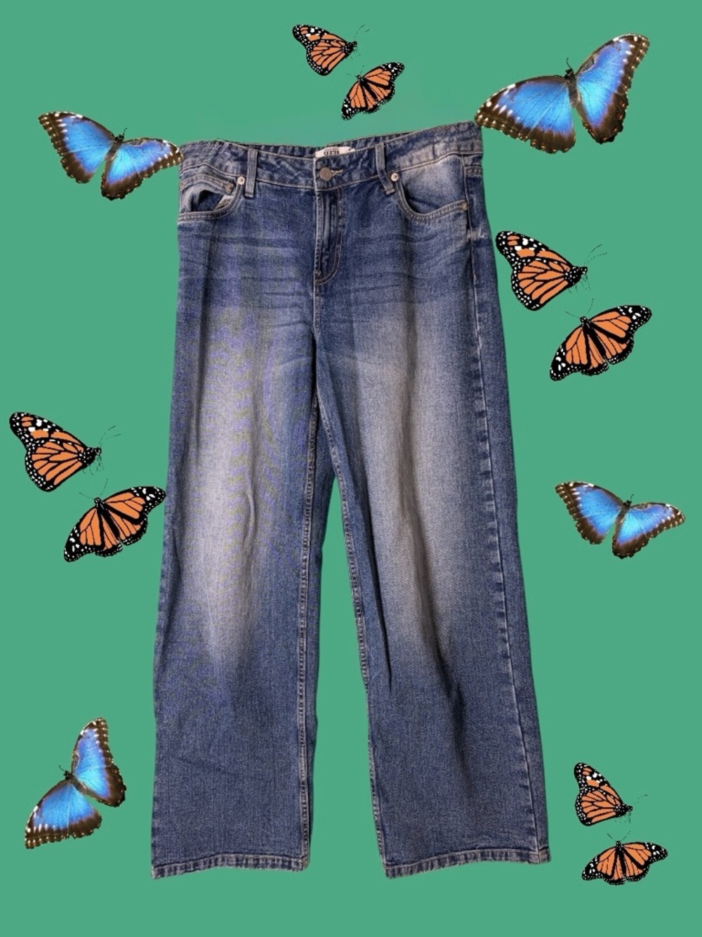Refuge Denim Skater Jeans Women’s Size 7 Y2K Low Rise Baggy Light Wash Wide Leg